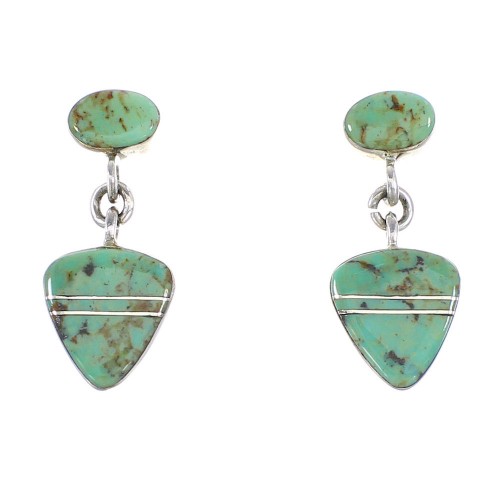 Silver Turquoise Post Dangle Earrings AX95637