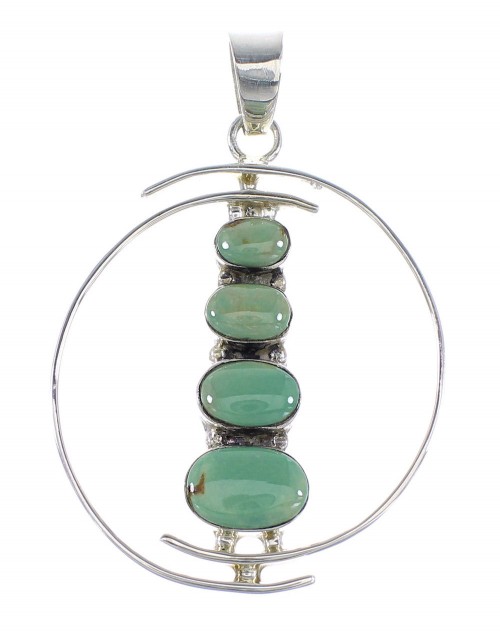 Southwest Turquoise Authentic Sterling Silver Pendant RX95254