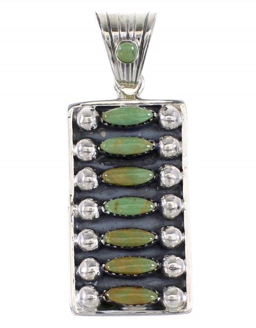 Southwest Authentic Sterling Silver Turquoise Pendant RX95299