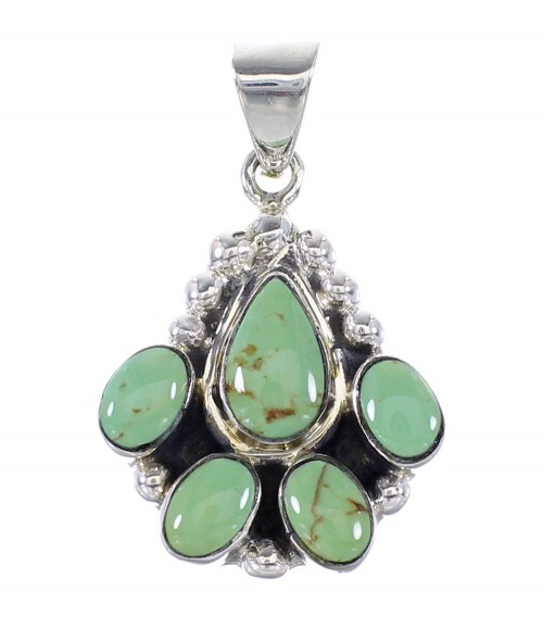Southwestern Sterling Silver And Turquoise Jewelry Pendant RX95369