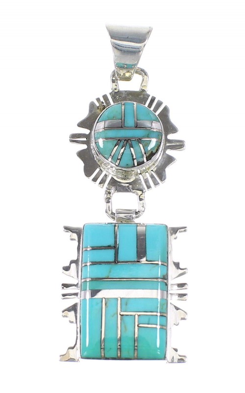 Turquoise Silver Southwest Pendant AX95293