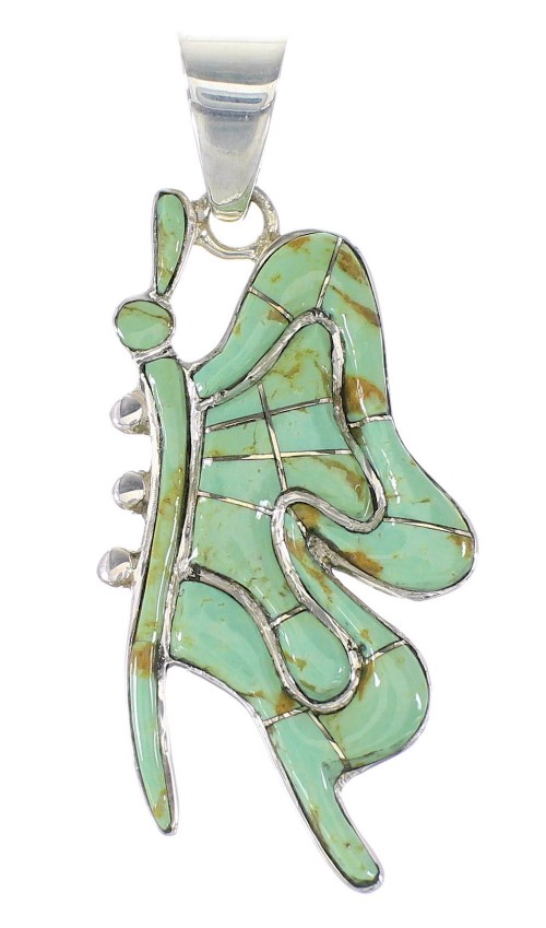 Turquoise Inlay Sterling Silver Butterfly Pendant AX95483