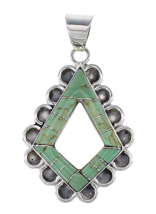 Turquoise Inlay Sterling Silver Pendant AX95490