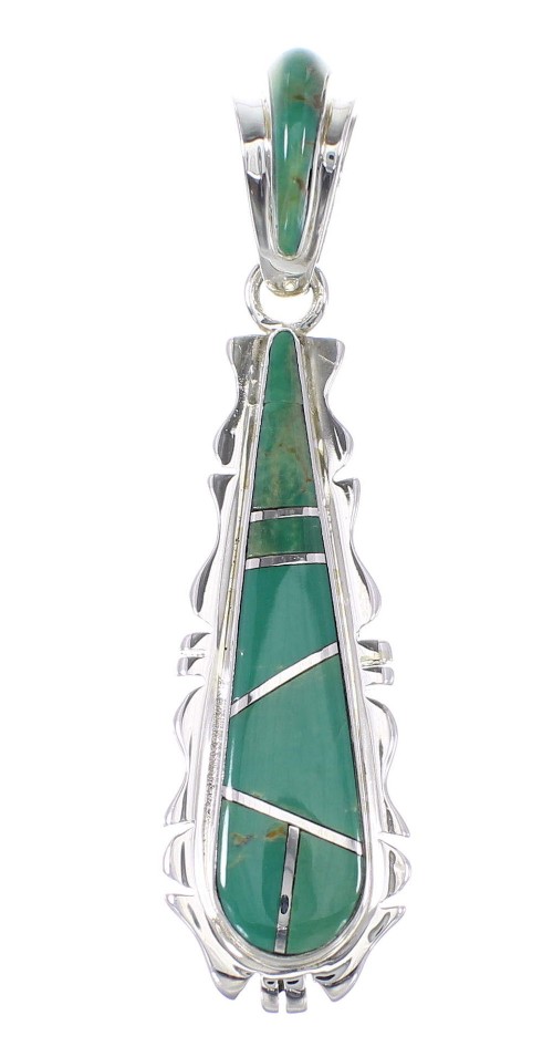 Sterling Silver Turquoise Inlay Pendant AX95512