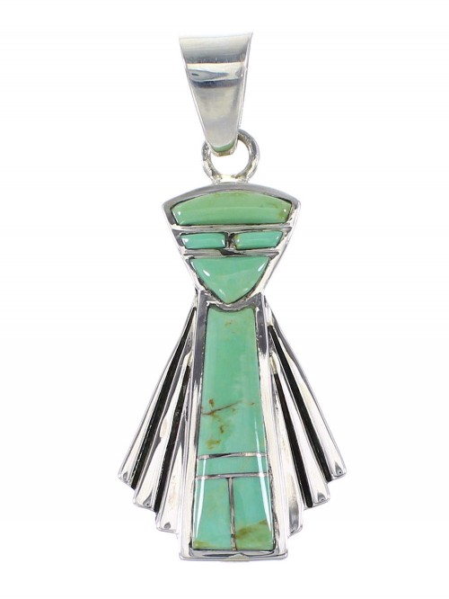 Silver Turquoise Inlay Pendant AX95535