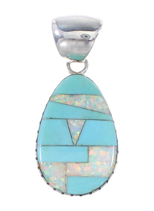Opal Turquoise Sterling Silver Pendant RX95487
