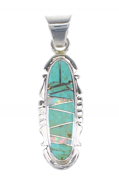 Sterling Silver Turquoise And Opal Pendant RX95538