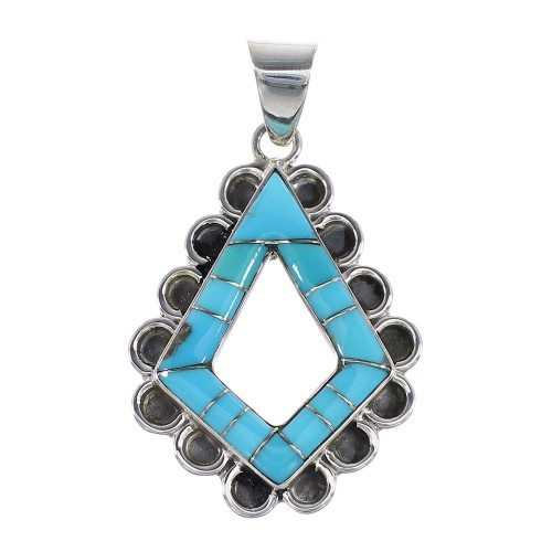 Turquoise Silver Southwestern Jewelry Pendant AX96482