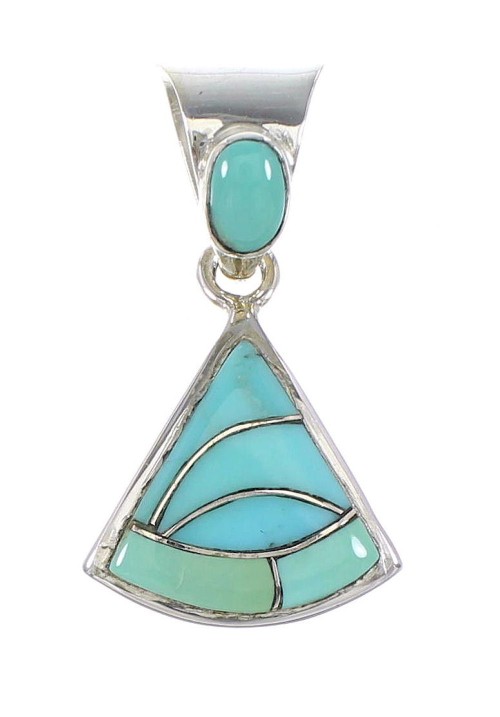 Silver Southwestern Turquoise Inlay Pendant AX96567