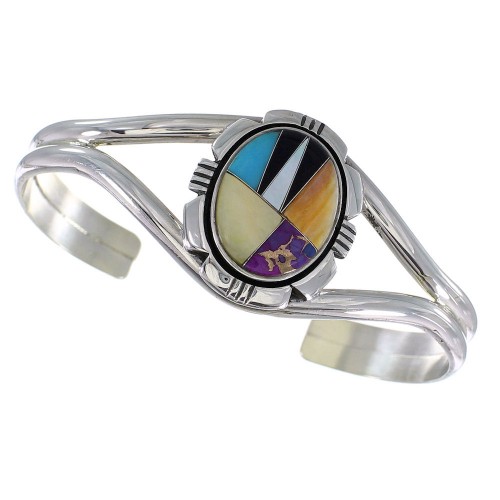 Multicolor And Sterling Silver Cuff Bracelet Jewelry RX95925