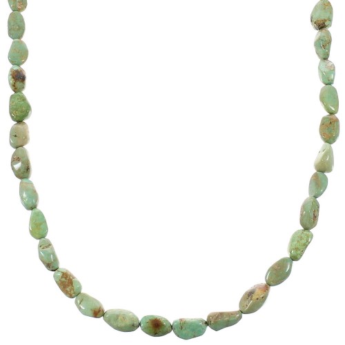 Sterling Silver Turquoise Jewelry Southwestern Bead Necklace AX98117