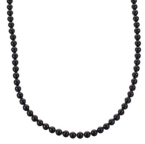 Sterling Silver Onyx Southwest Bead Necklace AX98138