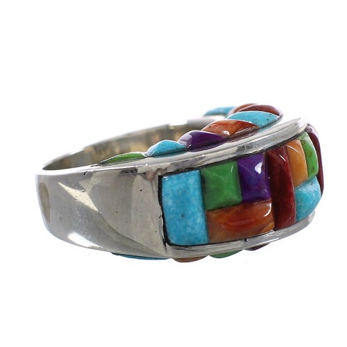 Multicolor And Sterling Silver Ring Size 6-1/2 AS38435