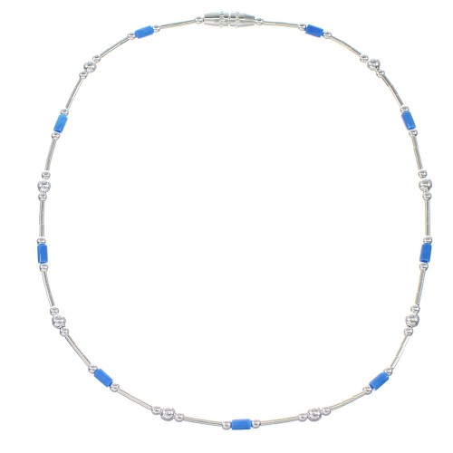 Denim Lapis And Liquid Silver Bead Anklet RX98422