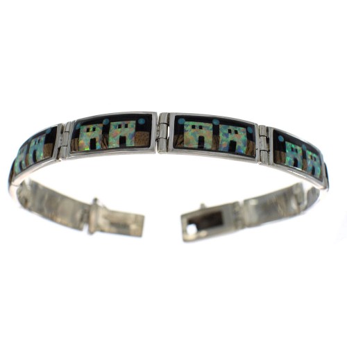 Native American Village Design Multicolor Link Bracelet GS62357