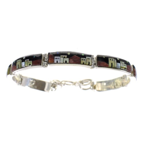 Southwest Multicolor Native American Design Link Bracelet EX28413