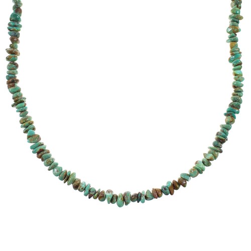 Turquoise And Sterling Silver Southwest Bead Necklace RX99897