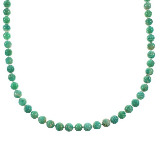 Amazonite Navajo Silver Bead Necklace AX99952