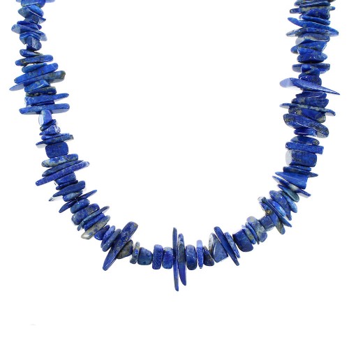 Lapis Authentic Sterling Silver Southwest Bead Necklace AX100047
