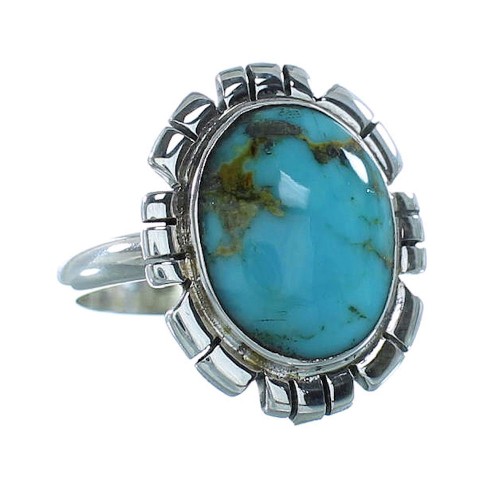 Silver Turquoise Southwest Ring Size 5-3/4 AX100156