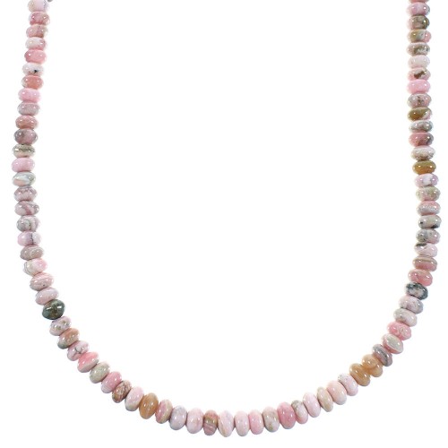 Sterling Silver Rhodochrosite Jewelry Southwestern Bead Necklace AX100470