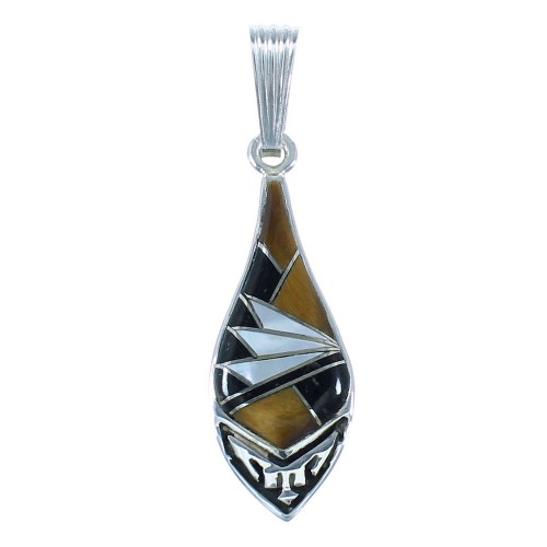 Genuine Sterling Silver Multicolor Southwest Pendant RX101780