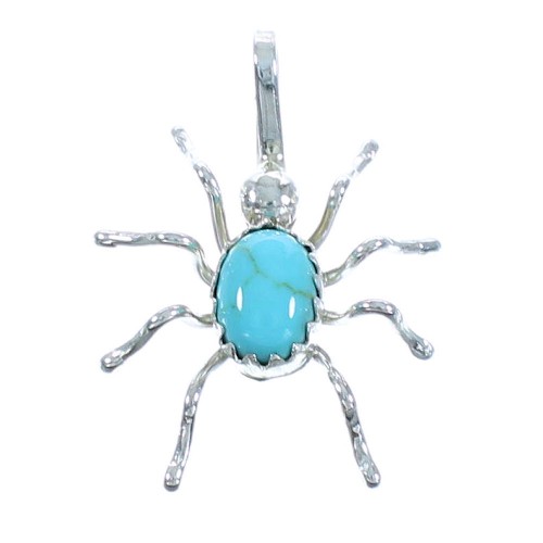 Turquoise Sterling Silver American Indian Spider Pendant RX102343