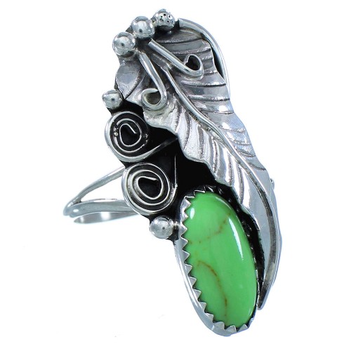 American Indian Sterling Silver Navajo Gaspiete Leaf Ring Size 7-1/2 TX103083