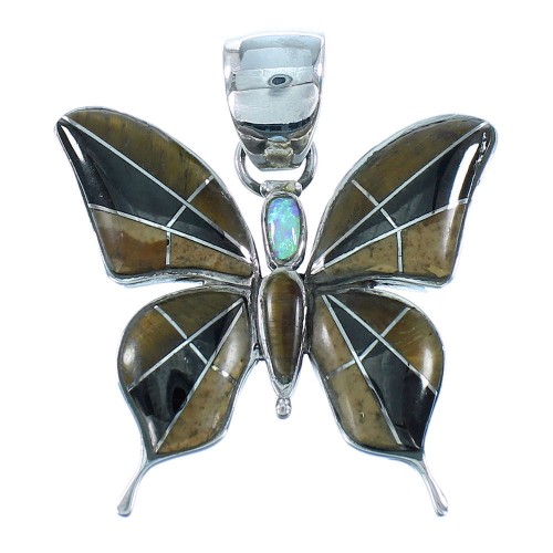 Butterfly Genuine Sterling Silver Multicolor Pendant TX104692