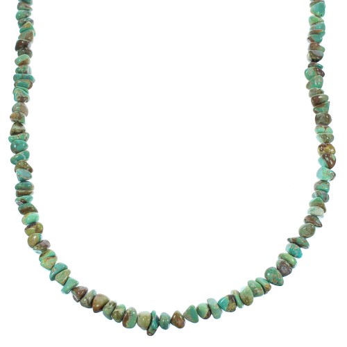 Southwestern Turquoise And Sterling Silver Bead Necklace SX104869