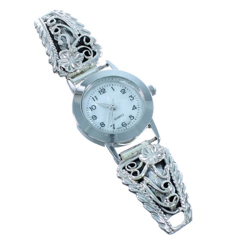 Native American Jewelry Sterling Silver Flower Watch SX105566