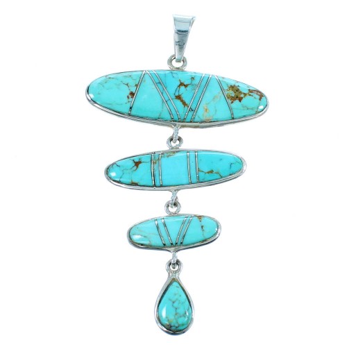 Silver and Turquoise Inlay Pendant PX23942