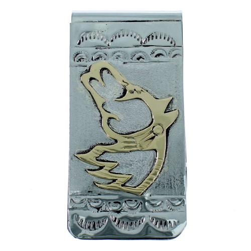 Native American Sterling Silver And 12KGF Horse Money Clip SX107245