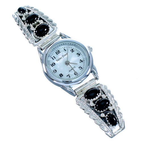 Sterling Silver And Onyx Navajo Watch SX107390