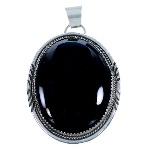 Native American Sterling Silver Onyx Pendant SX107354