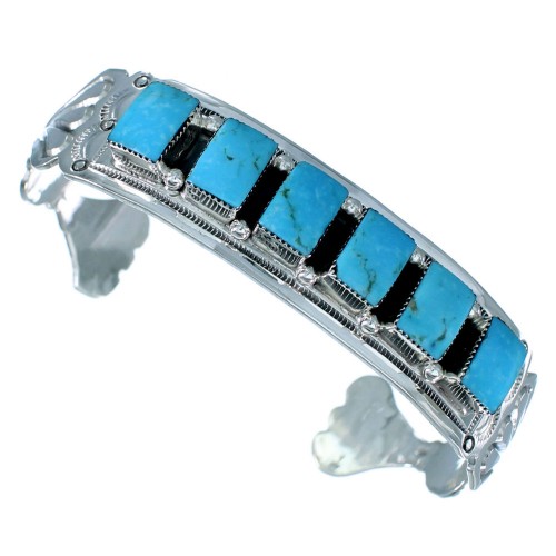 Native American Turquoise Genuine Sterling Silver Navajo Cuff Bracelet SX107427