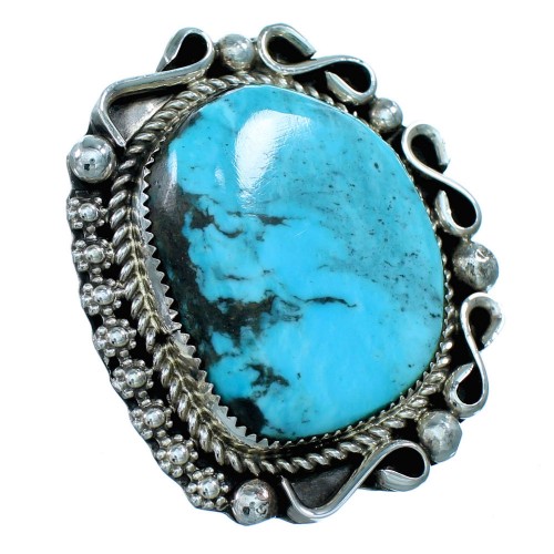 Sterling Silver Turquoise Native American Statement Ring Size 9-1/4 SX107710