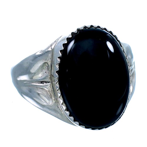 Onyx Navajo Sterling Silver Ring Size 11-1/4 RX107794