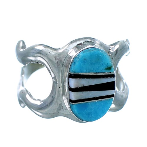 Multicolor Navajo Sterling Silver Ring Size 7-1/4 SX107890