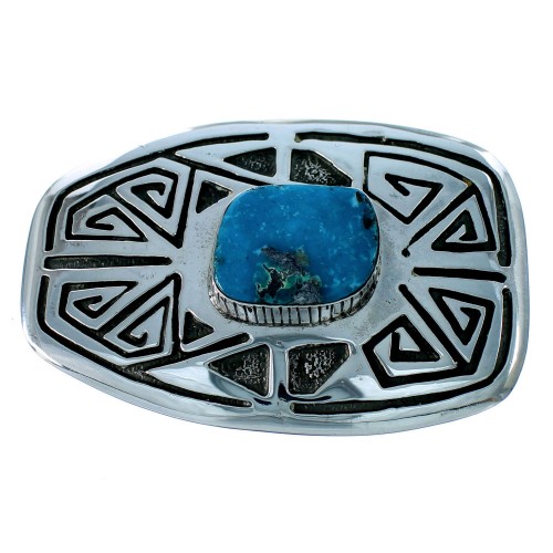 Birds Eye Turquoise Water Wave Native American Belt Buckle EX22899