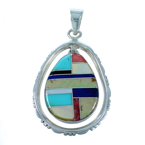 Southwest Jewelry Multicolor Sterling Silver Pendant PX30130