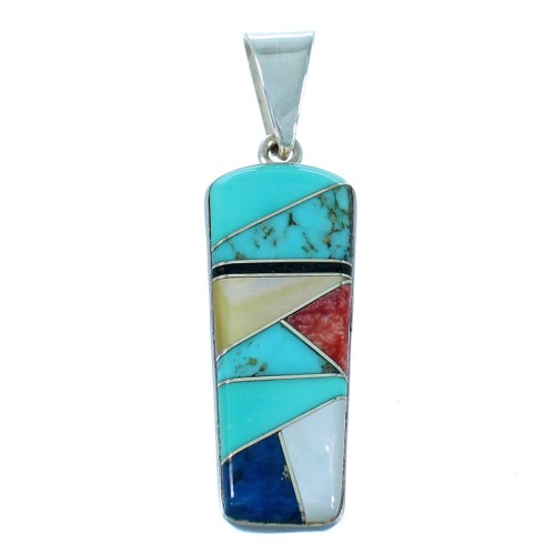 Turquoise and Silver Multicolor Pendant PX24093