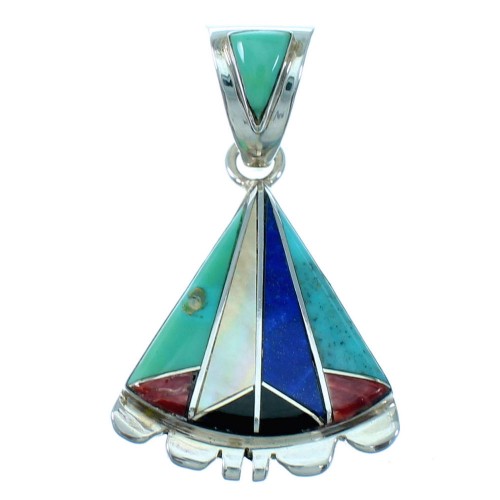 Multicolor Inlay Jewelry Sterling Silver Pendant MW75757