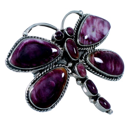 Large Statement Dragonfly Purple Oyster Shell Ring Size 8-3/4 PS72628