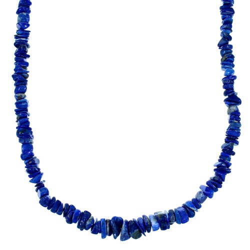 Lapis And Authentic Sterling Silver Bead Necklace RX108719