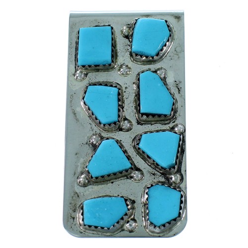 Zuni Turquoise Sterling Silver Money Clip SX109350
