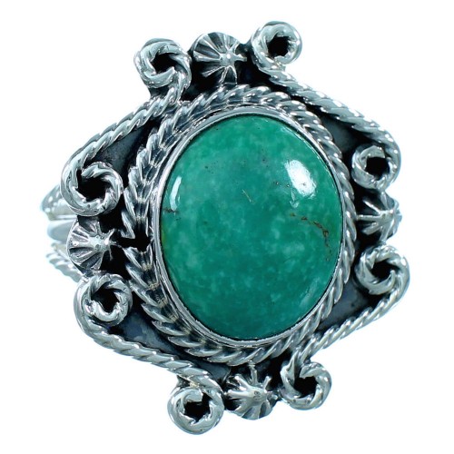 Native American Sterling Silver Turquoise Ring Size 6-3/4 RX109840