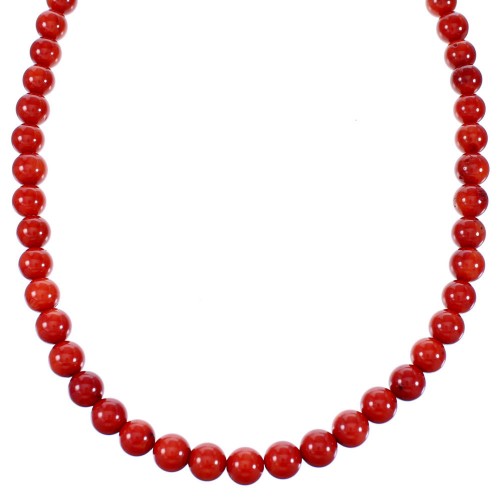 Coral Southwest Genuine Sterling Silver Bead Necklace SX110020