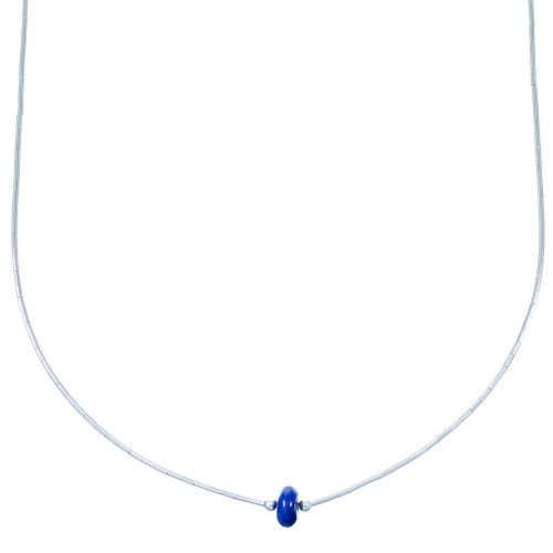 Liquid Sterling Silver And Lapis Layering Bead Necklace SX110093