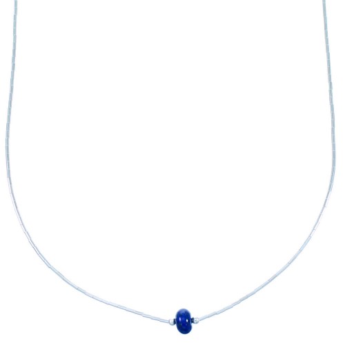 Lapis Genuine Liquid Sterling Silver Layering Bead Necklace SX110094